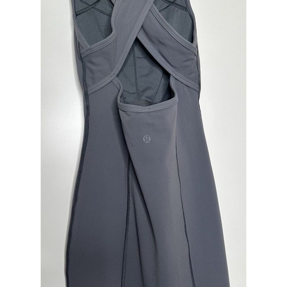 Lululemon Picnic Play Midi Dress Criss Cross Back Women's Gray Size 2 - Picture 5 of 7